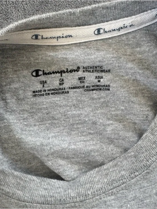 Champion Light Gray Crewneck Tee with Black Branding - Picture 3 of 3